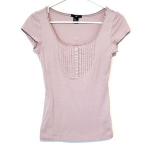 3/$15 H&M Pink Half Button Down Short Sleeve Tee